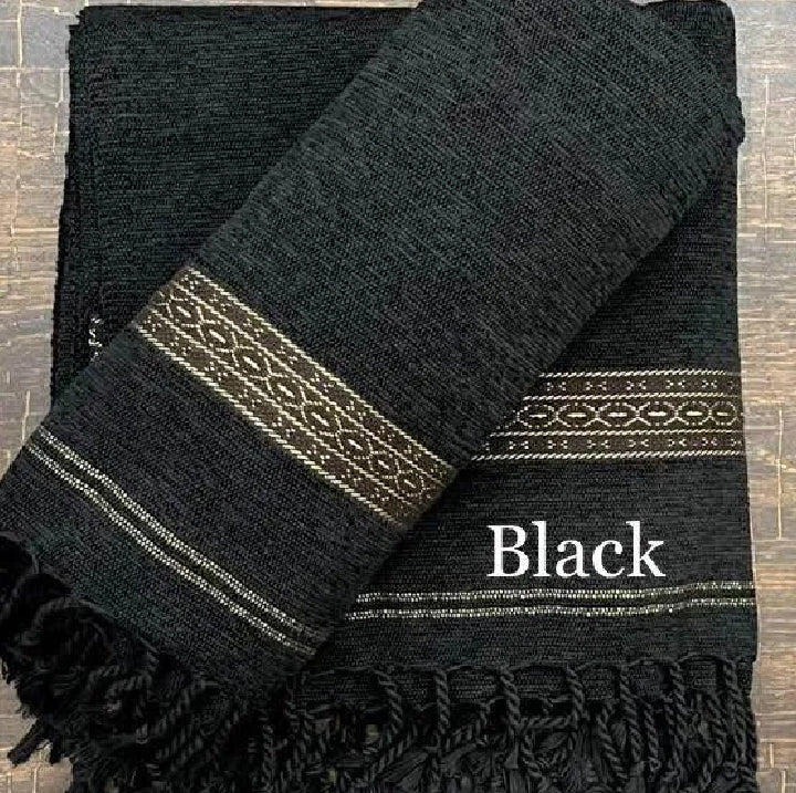 Premero Premium Velvet Winter Shawl (Black)